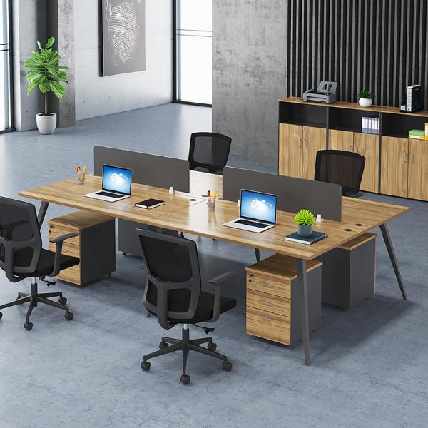 Steel and wood desk combination