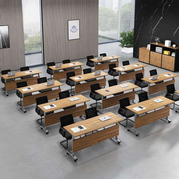Fold the small modular conference table