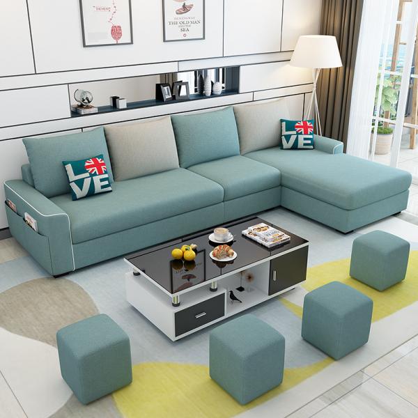 Three-seater cloth sofa